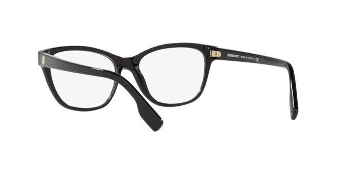 Brillen Burberry Auden BE 2346 (3001) farbe black form cat-eye gläser demo lens