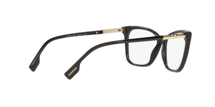 Brillen Burberry Sally BE 2348 (3001) farbe black form cat-eye gläser demo lens