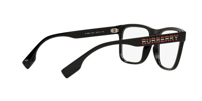Occhiali da vista Burberry Carter BE 2353 (3001) colore black forma quadrato lenti demo lens