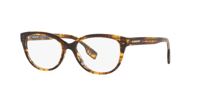 Occhiali da vista Burberry Esme BE 2357 (3981) colore top check/striped brown forma quadrato lenti demo lens