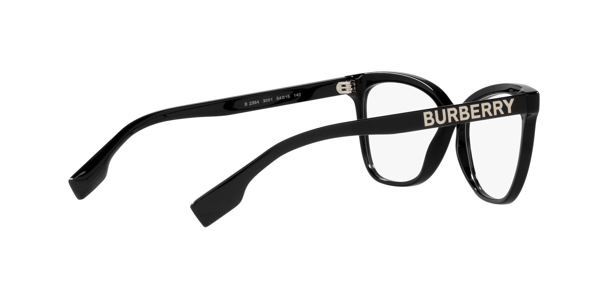Brillen Burberry Grace BE 2364 (3001) farbe nero form cat-eye gläser lente demo