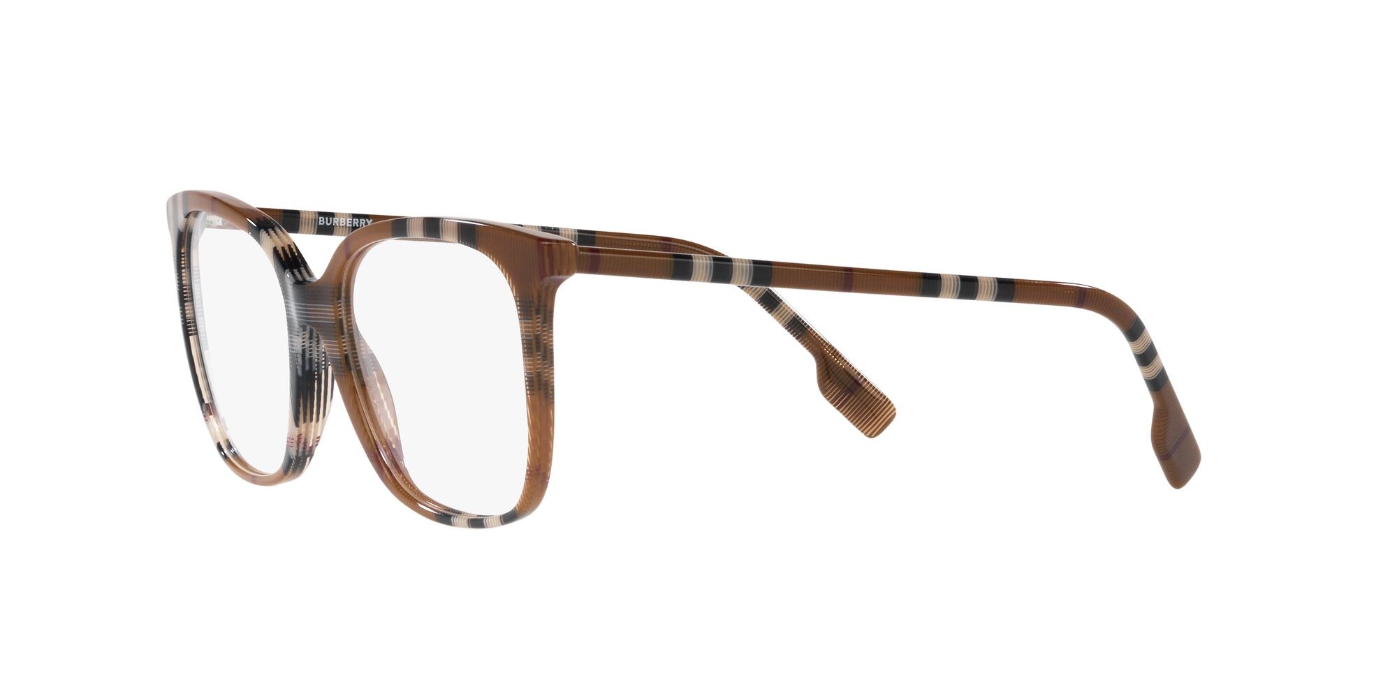 Occhiali da vista Burberry Louise BE 2367 (3966) colore motivo a quadri marrone forma quadrato lenti lente demo