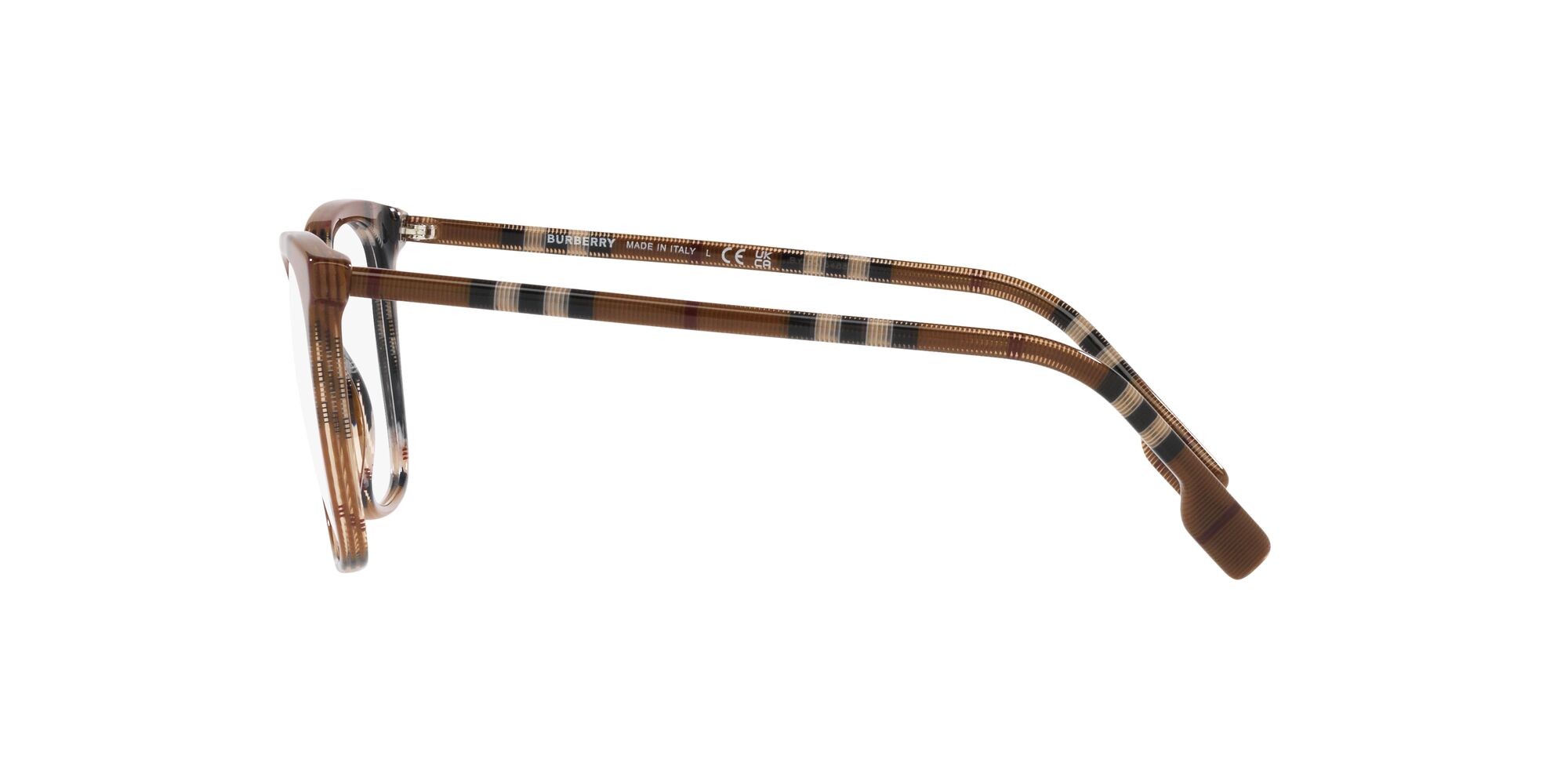 Occhiali da vista Burberry Louise BE 2367 (3966) colore motivo a quadri marrone forma quadrato lenti lente demo