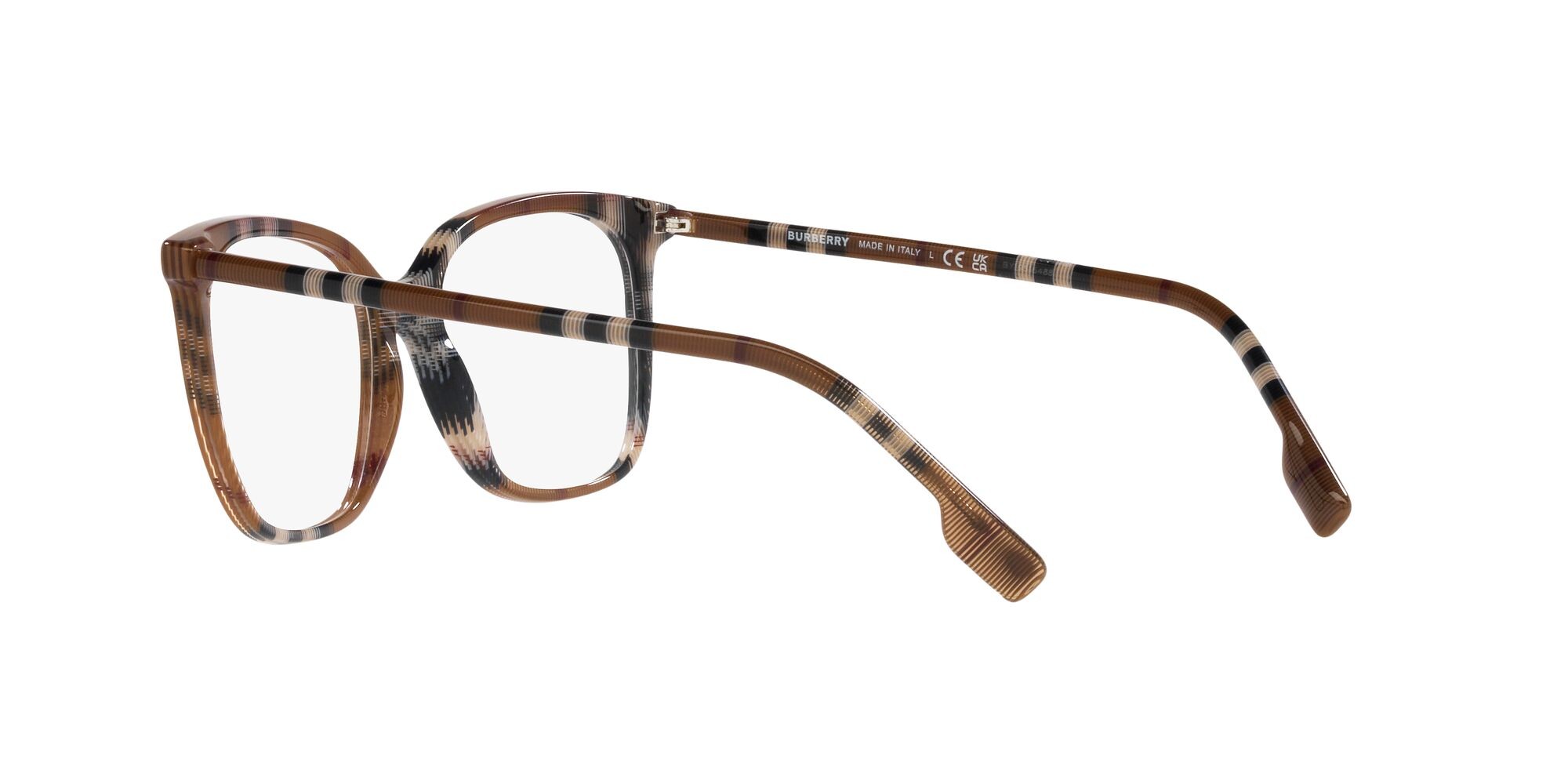 Occhiali da vista Burberry Louise BE 2367 (3966) colore motivo a quadri marrone forma quadrato lenti lente demo