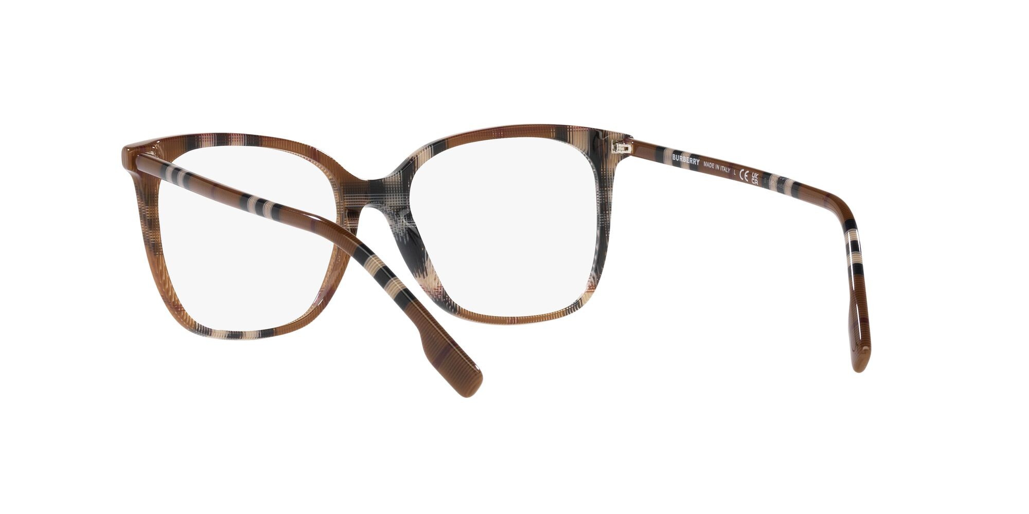 Occhiali da vista Burberry Louise BE 2367 (3966) colore motivo a quadri marrone forma quadrato lenti lente demo