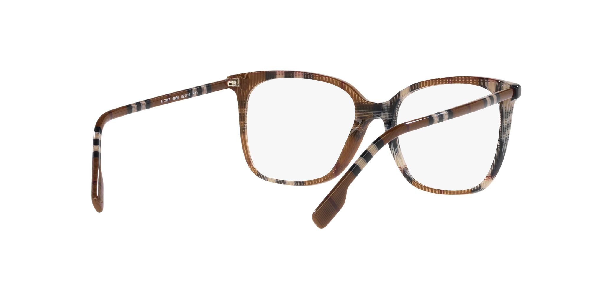 Occhiali da vista Burberry Louise BE 2367 (3966) colore motivo a quadri marrone forma quadrato lenti lente demo