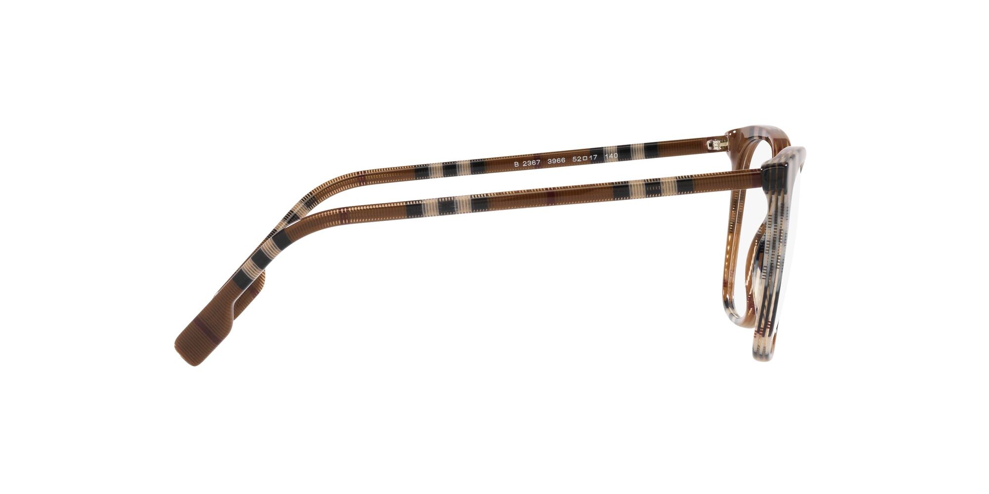 Occhiali da vista Burberry Louise BE 2367 (3966) colore motivo a quadri marrone forma quadrato lenti lente demo