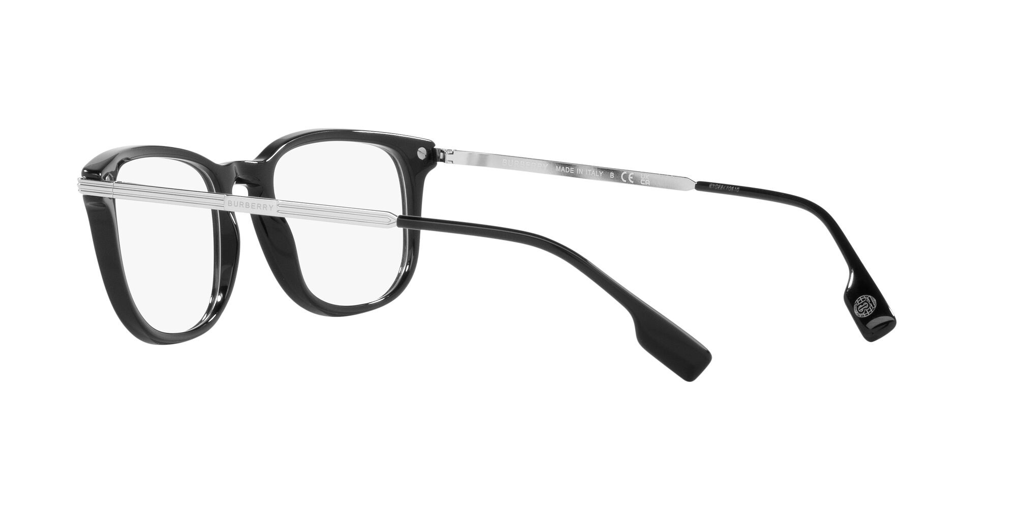 Brillen Burberry Cedric BE 2369 (3001) farbe nero form rechteckig gläser lente demo