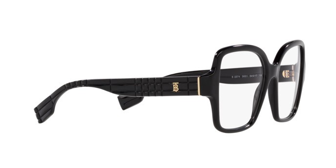 Brillen Burberry BE 2374 (3001) farbe nero form quadratisch gläser lente demo