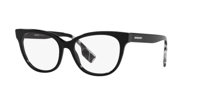 Eyeglasses Burberry Evelyn BE 2375 (3001) color nero shape cat eye lenses lente demo