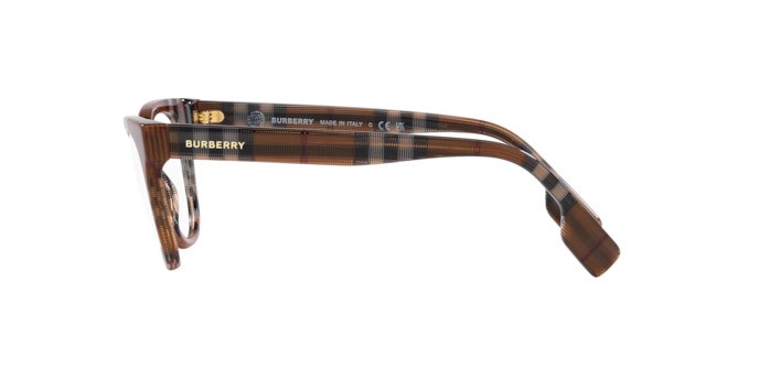 Brillen Burberry Evelyn BE 2375 (3966) farbe motivo a quadri marrone form cat-eye gläser lente demo