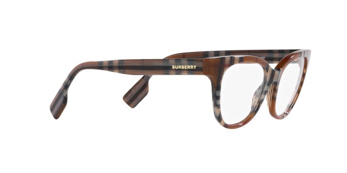 Brillen Burberry Evelyn BE 2375 (3966) farbe motivo a quadri marrone form cat-eye gläser lente demo