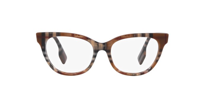 Brillen Burberry Evelyn BE 2375 (3966) farbe motivo a quadri marrone form cat-eye gläser lente demo