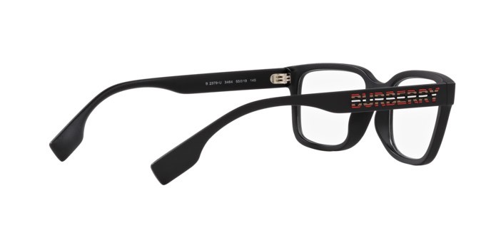 Occhiali da vista Burberry Charlie BE 2379U (3464) colore nero opaco forma quadrato lenti lente demo