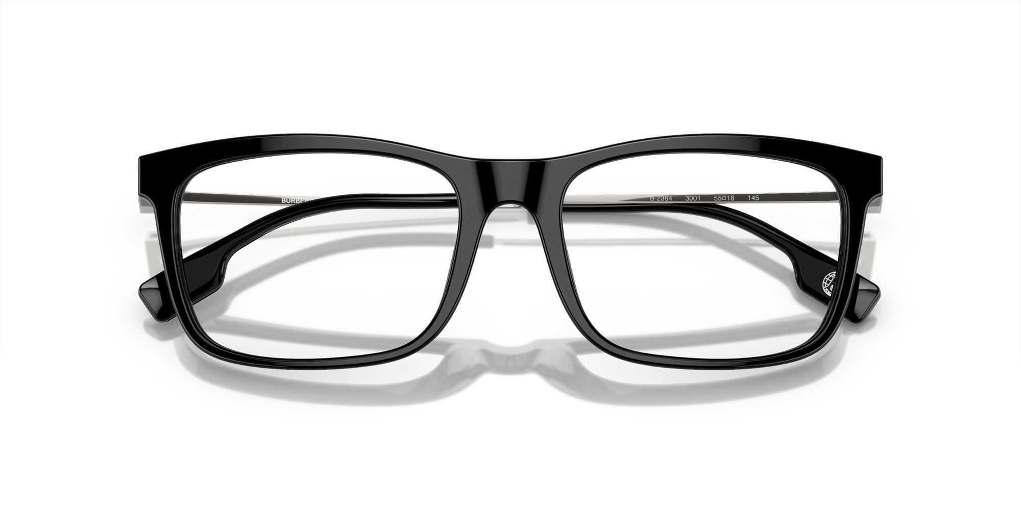 Occhiali da vista Burberry BE 2384 (3001) colore nero forma rettangolare lenti lente demo