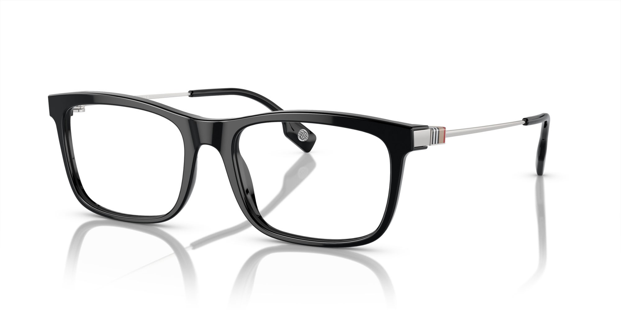 Occhiali da vista Burberry BE 2384 (3001) colore nero forma rettangolare lenti lente demo