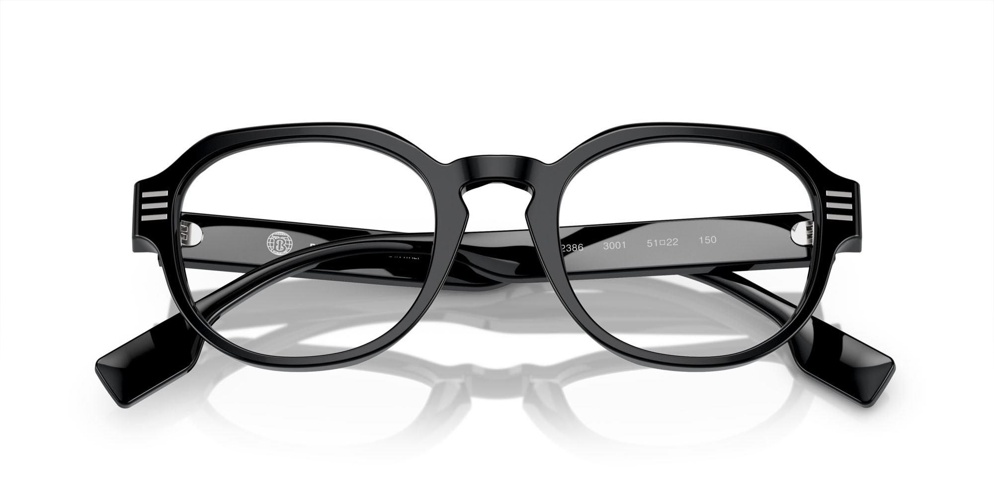 Occhiali da vista Burberry BE 2386 (3001) colore nero forma rotondo lenti lente demo