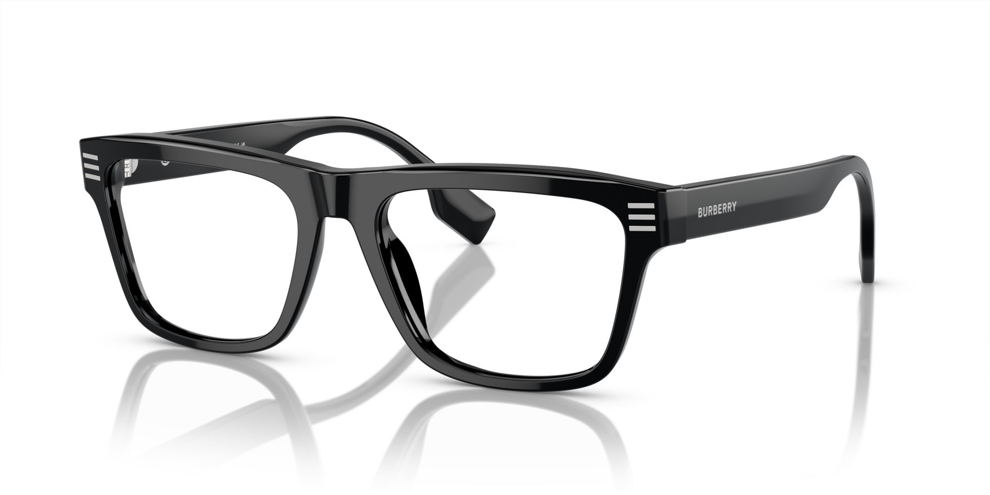 Occhiali da vista Burberry BE 2387 (3001) colore nero forma quadrato lenti lente demo