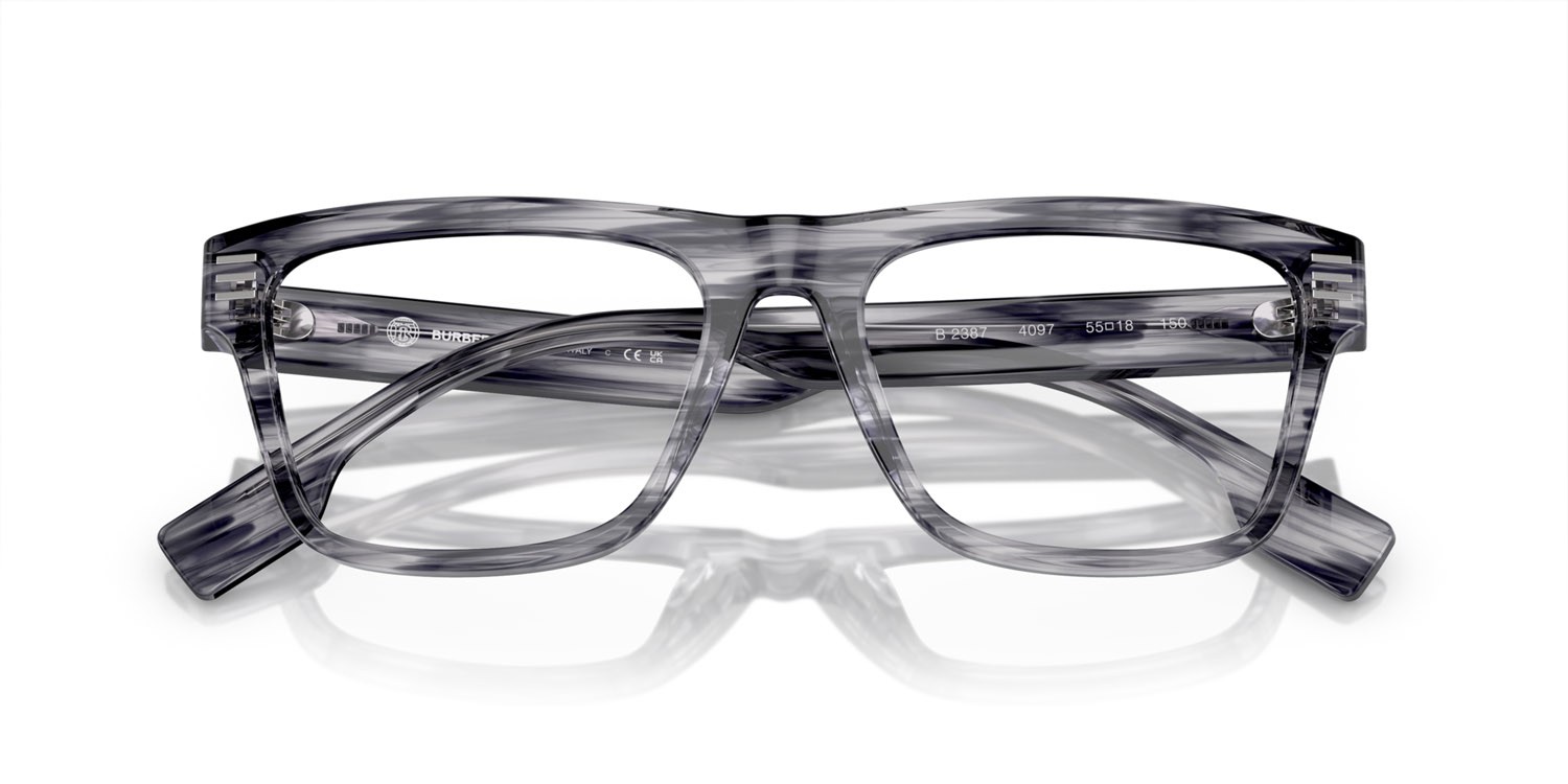 Occhiali da vista Burberry BE 2387 (4097) colore grigio forma quadrato lenti lente demo