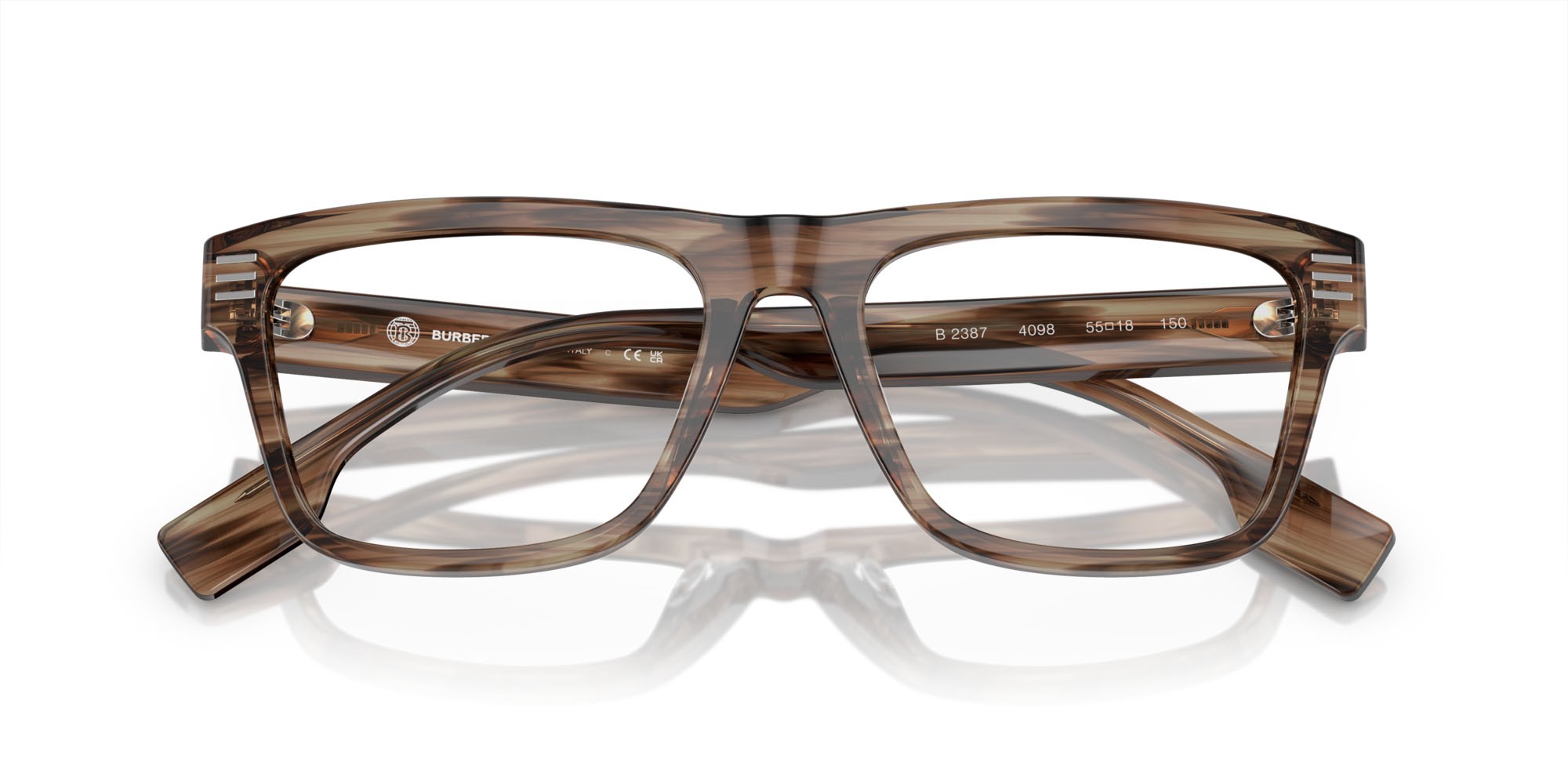 Occhiali da vista Burberry BE 2387 (4098) colore verde forma quadrato lenti lente demo