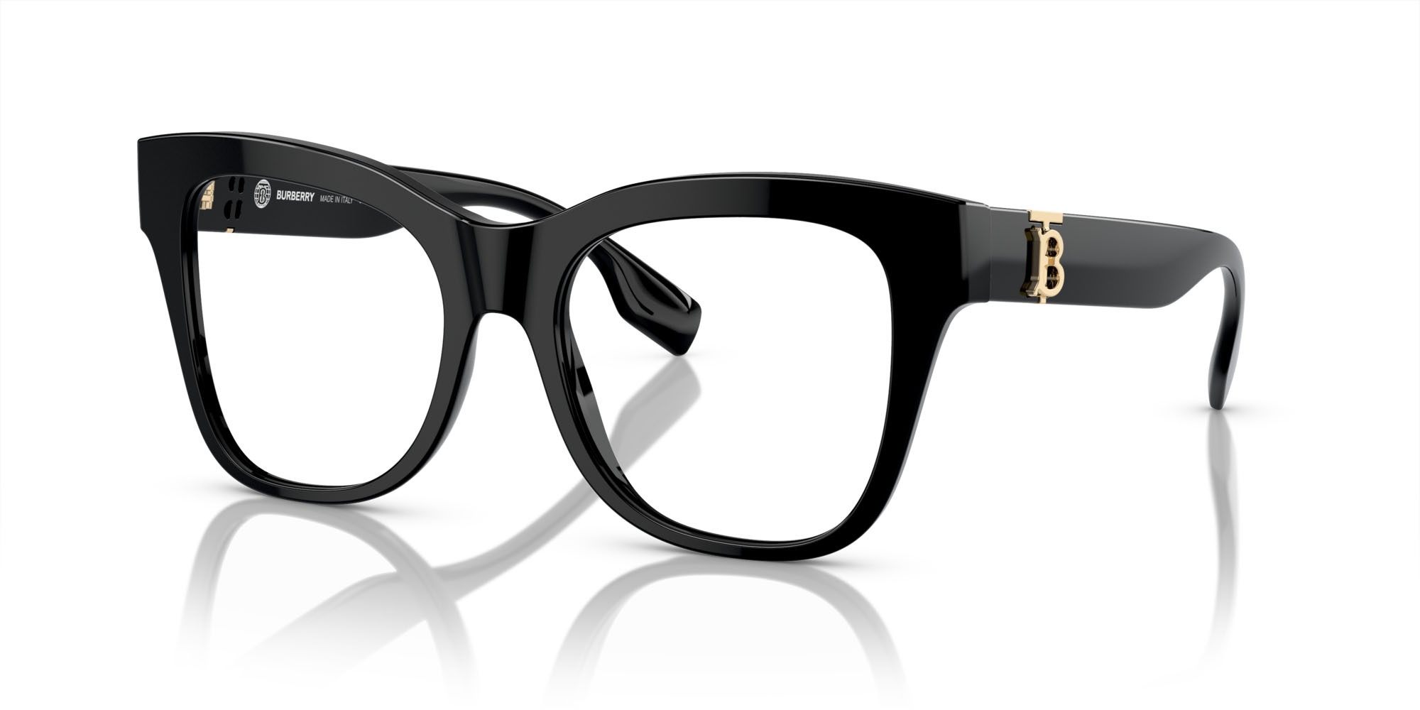 Occhiali da vista Burberry BE 2388 (3001) colore nero forma quadrato lenti lente demo