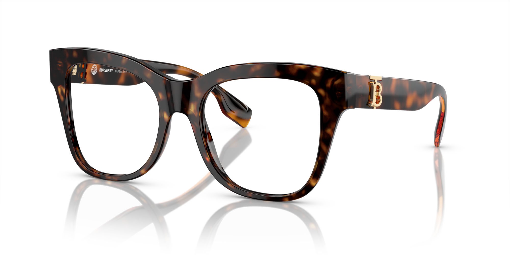 Occhiali da vista Burberry BE 2388 (3002) colore havana scuro forma quadrato lenti lente demo