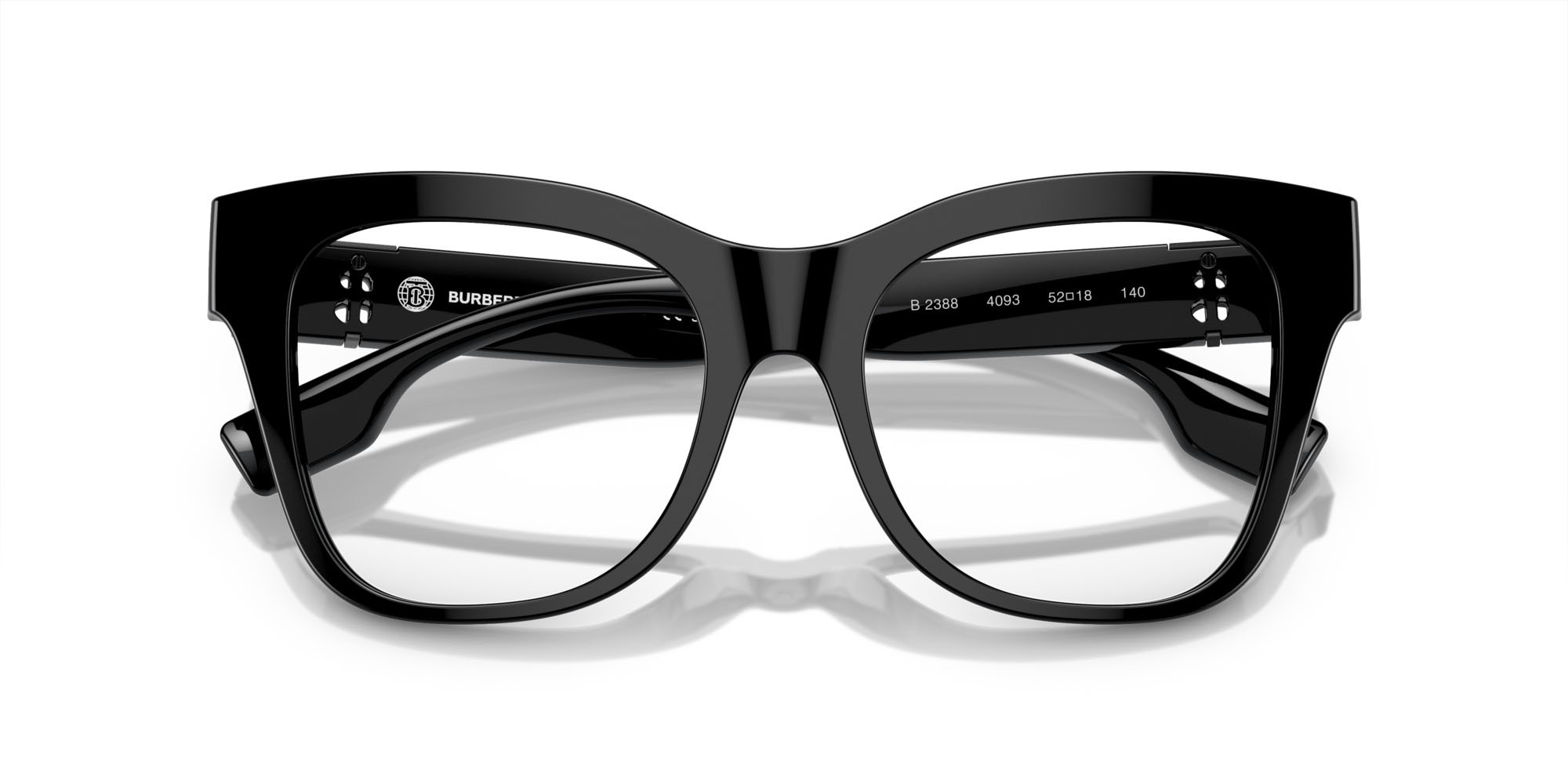 Occhiali da vista Burberry BE 2388 (4093) colore nero forma quadrato lenti lente demo