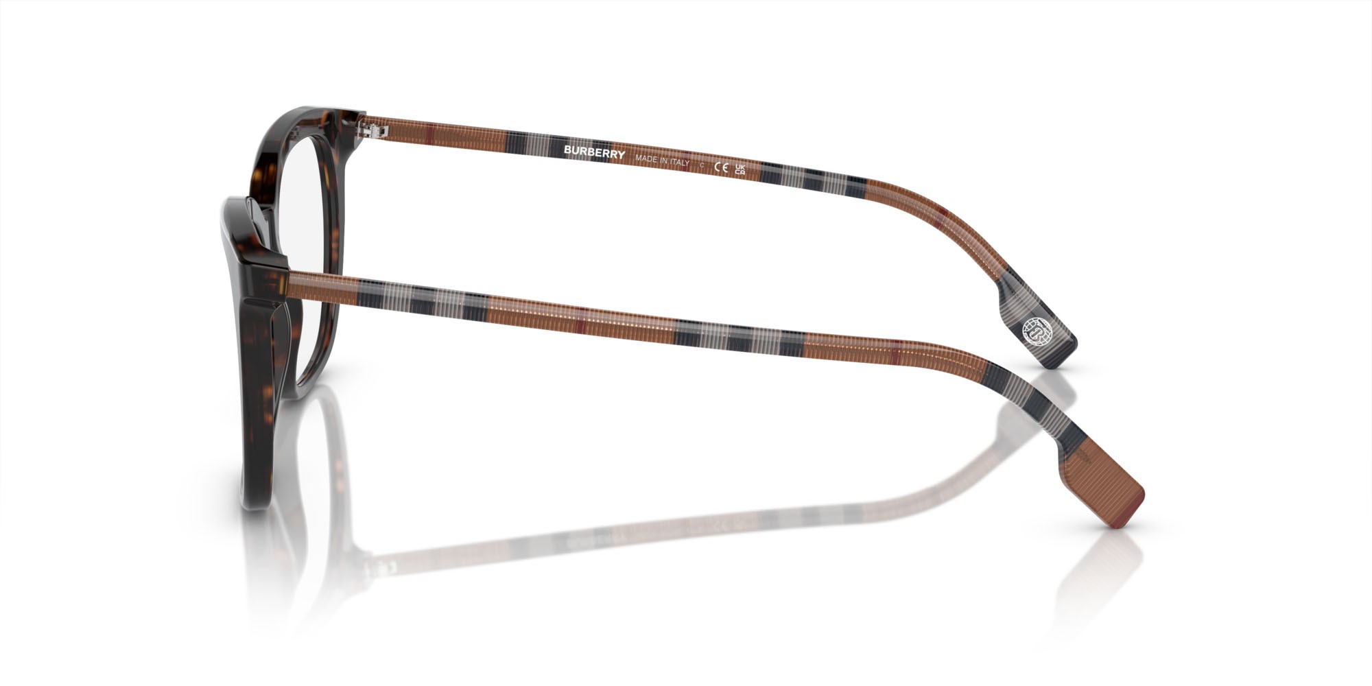 Occhiali da vista Burberry BE 2390 (4017) colore havana scuro forma quadrato lenti lente demo