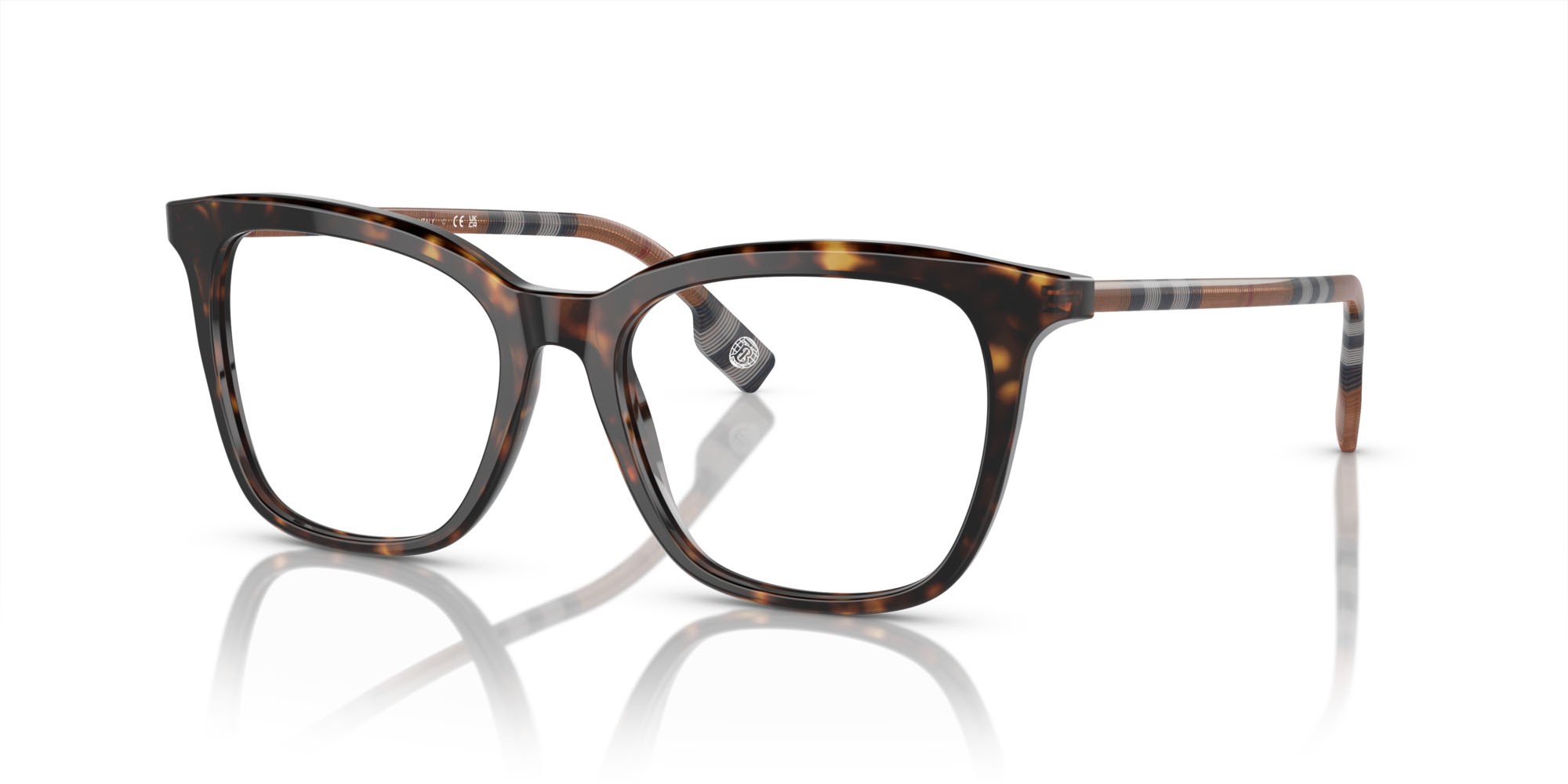 Occhiali da vista Burberry BE 2390 (4017) colore havana scuro forma quadrato lenti lente demo