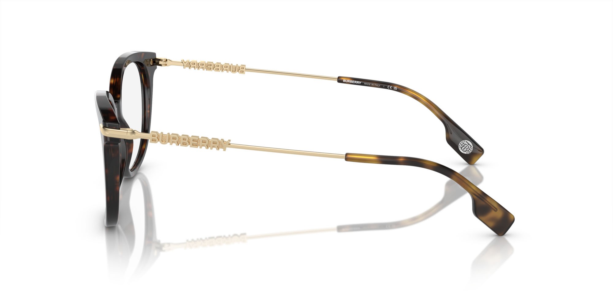 Occhiali da vista Burberry BE 2391 (3002) colore havana scuro forma quadrato lenti lente demo