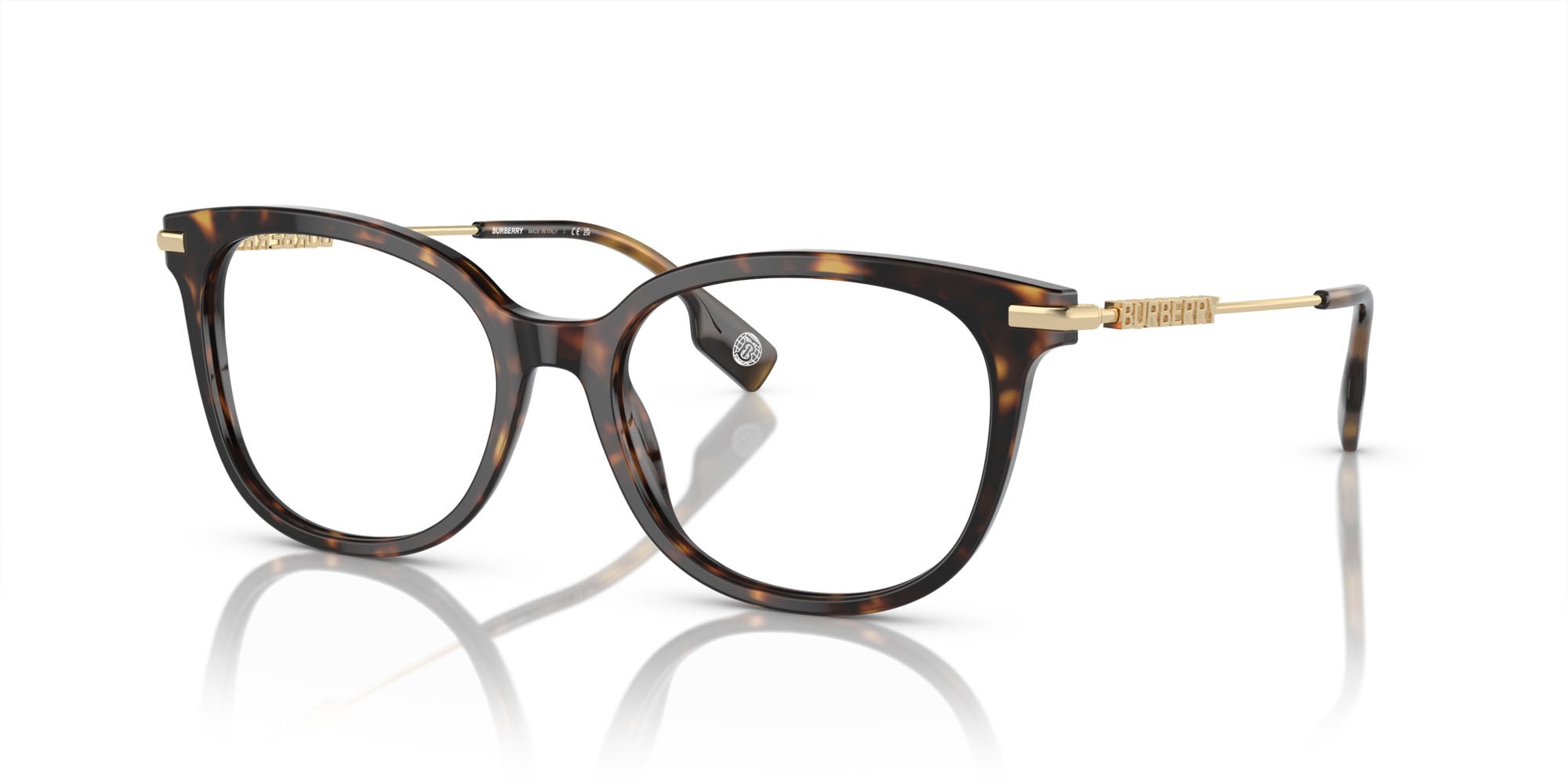 Occhiali da vista Burberry BE 2391 (3002) colore havana scuro forma quadrato lenti lente demo