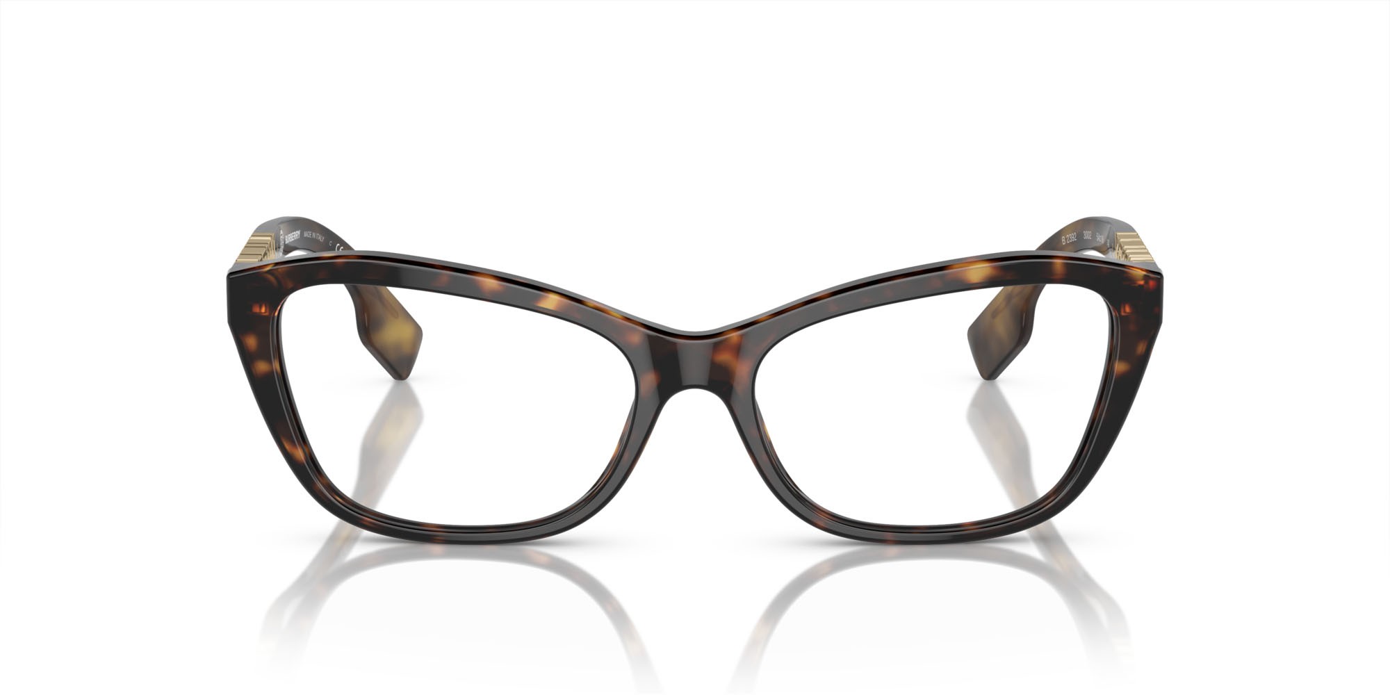 Occhiali da vista Burberry BE 2392 (3002) colore havana scuro forma cat eye lenti lente demo