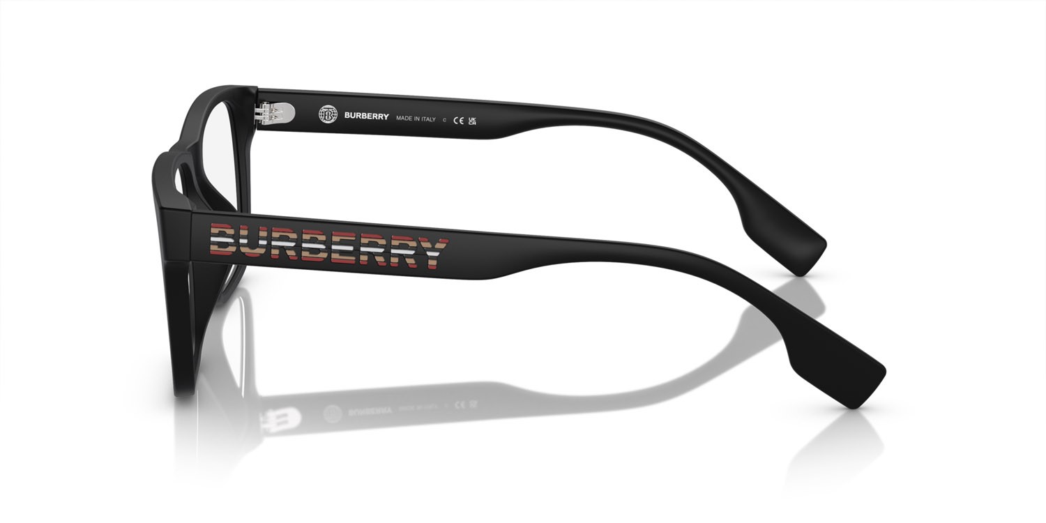 Occhiali da vista Burberry BE 2393D (3464) colore nero opaco forma rettangolare lenti lente demo