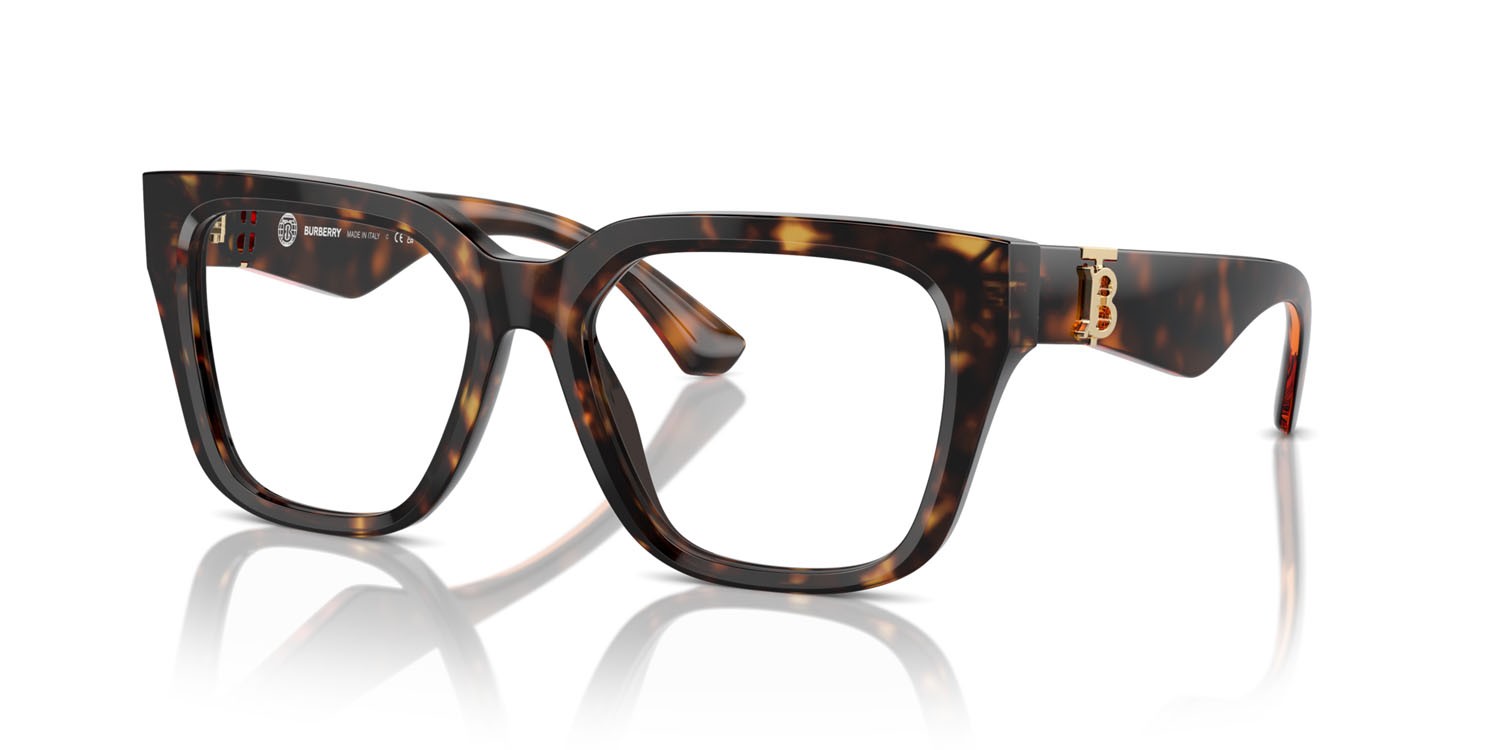 Occhiali da vista Burberry BE 2403 (3002) colore havana scuro forma quadrato lenti lente demo