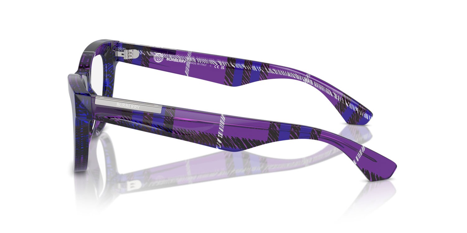 Occhiali da vista Burberry BE 2406U (4113) colore check violet forma rettangolare lenti lente demo