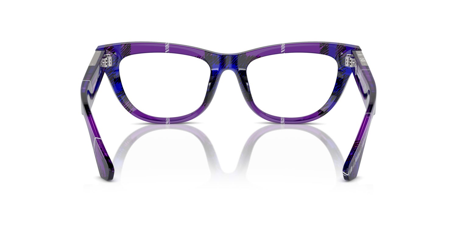 Occhiali da vista Burberry BE 2406U (4113) colore check violet forma rettangolare lenti lente demo