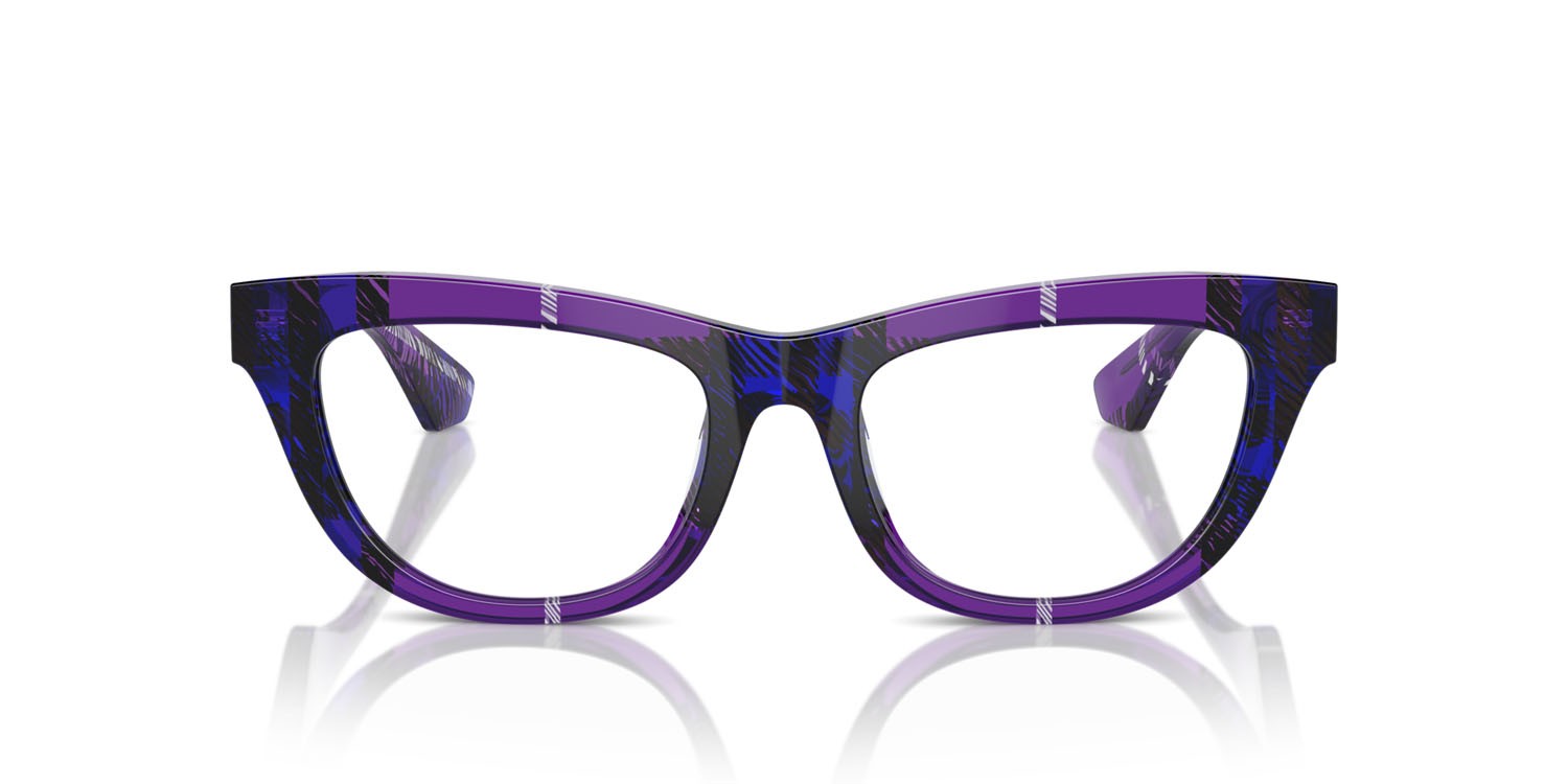 Occhiali da vista Burberry BE 2406U (4113) colore check violet forma rettangolare lenti lente demo