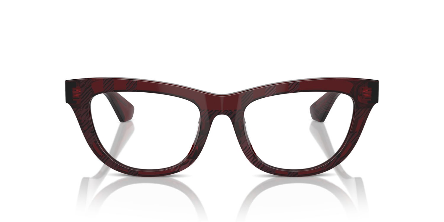 Occhiali da vista Burberry BE 2406U (4115) colore check red forma rettangolare lenti lente demo