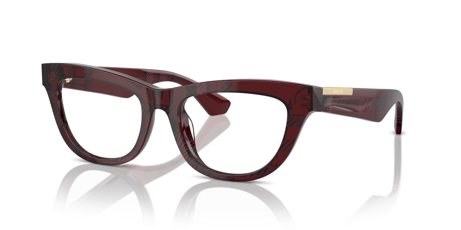 Occhiali da vista Burberry BE 2406U (4115) colore check red forma rettangolare lenti lente demo