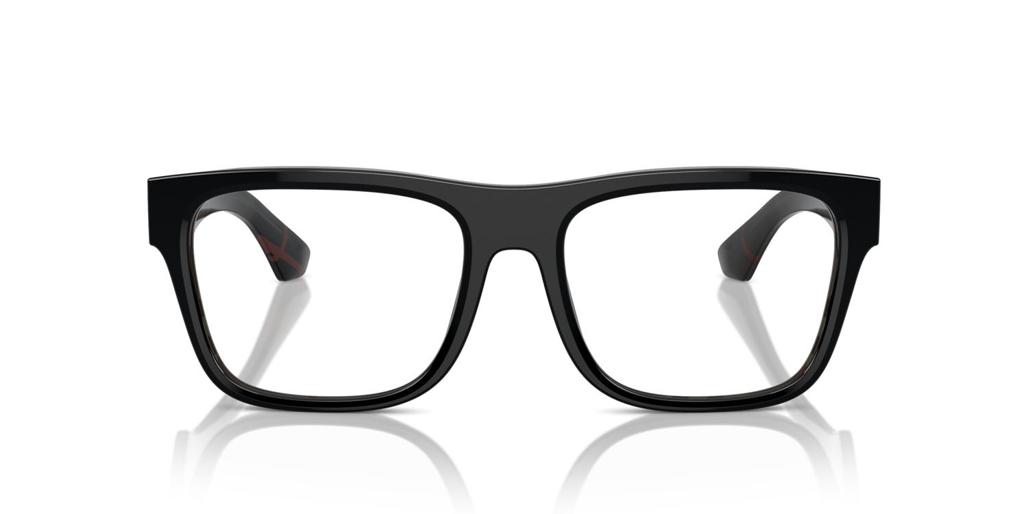 Occhiali da vista Burberry BE 2411 (4121) colore top nero su motivo a quadri vintage forma quadrato lenti lente demo