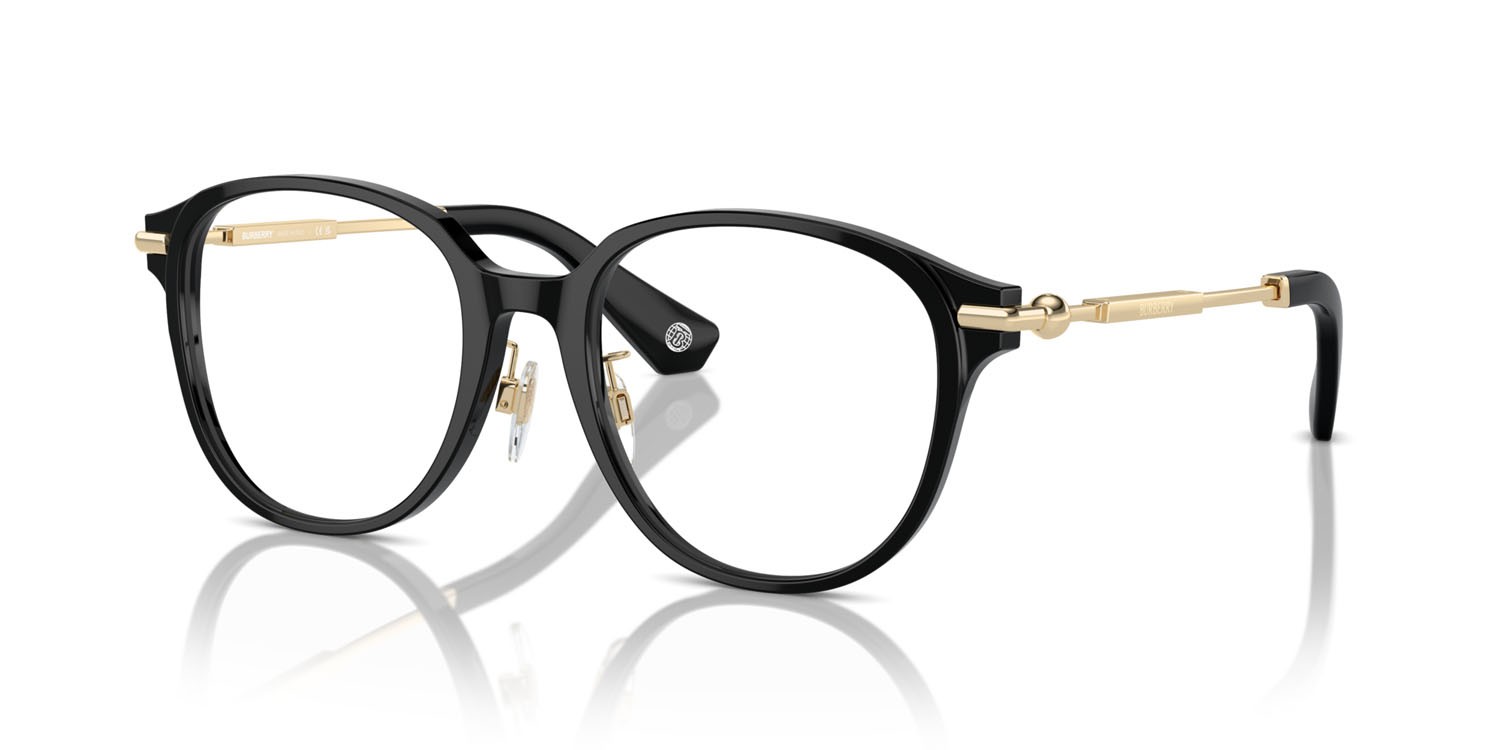 Occhiali da vista Burberry BE 2412D (3001) colore nero forma rotondo lenti lente demo