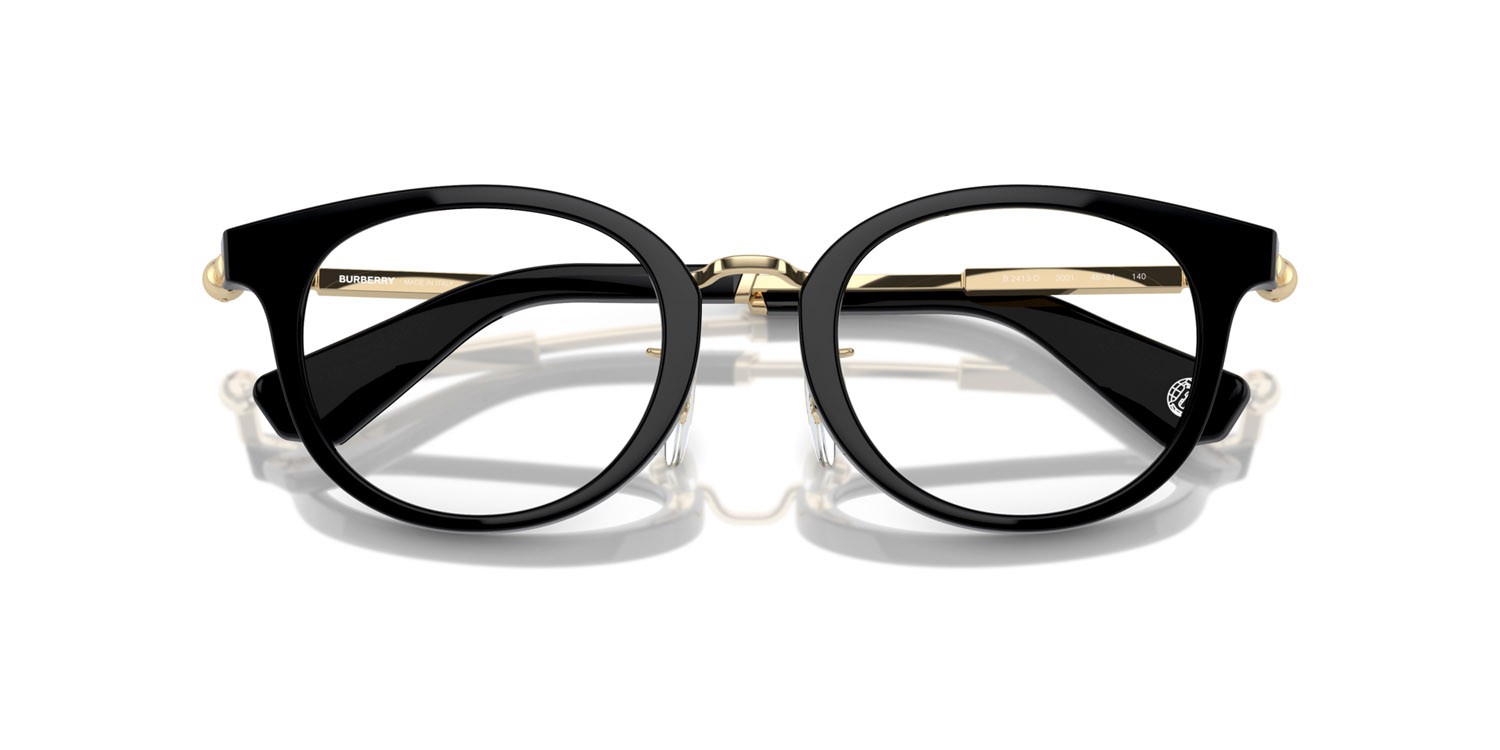 Occhiali da vista Burberry BE 2413D (3001) colore nero forma pantos lenti lente demo