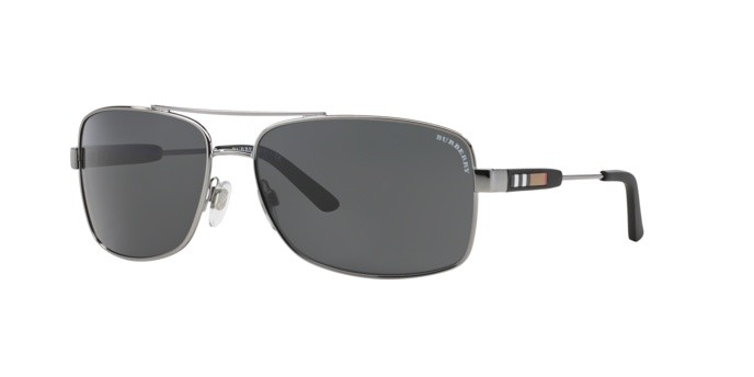 Occhiali da sole Burberry BE 3074 (100387) colore gunmetal forma rettangolare lenti gray