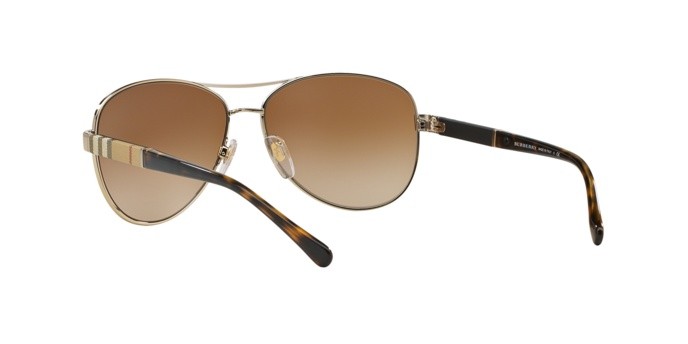 Occhiali da sole Burberry BE 3080 (114513) colore light gold forma aviator lenti brown gradient