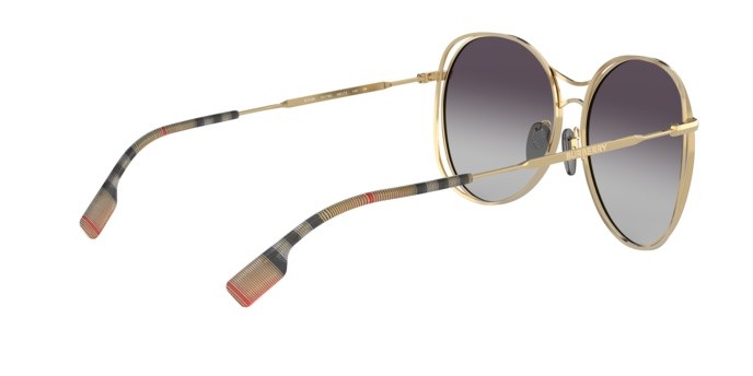 Sonnenbrillen Burberry BE 3105 (10178G) farbe gold/black form rund gläser grey gradient
