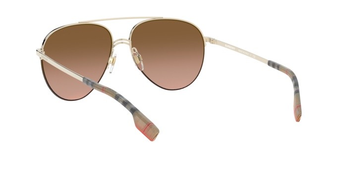 Occhiali da sole Burberry BE 3113 (110913) colore light gold forma aviator lenti brown gradient