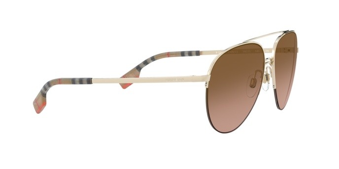 Occhiali da sole Burberry BE 3113 (110913) colore light gold forma aviator lenti brown gradient