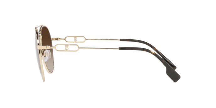 Occhiali da sole Burberry Carmen BE 3128 (110913) colore light gold forma aviator lenti brown gradient