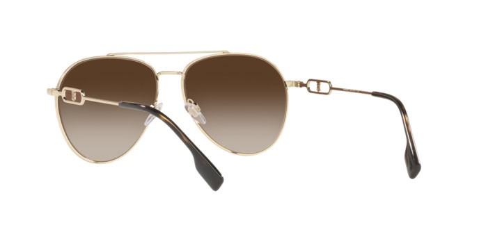 Occhiali da sole Burberry Carmen BE 3128 (110913) colore light gold forma aviator lenti brown gradient