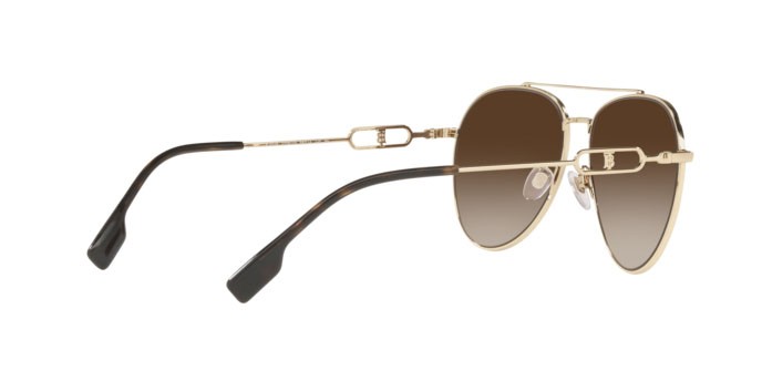 Occhiali da sole Burberry Carmen BE 3128 (110913) colore light gold forma aviator lenti brown gradient
